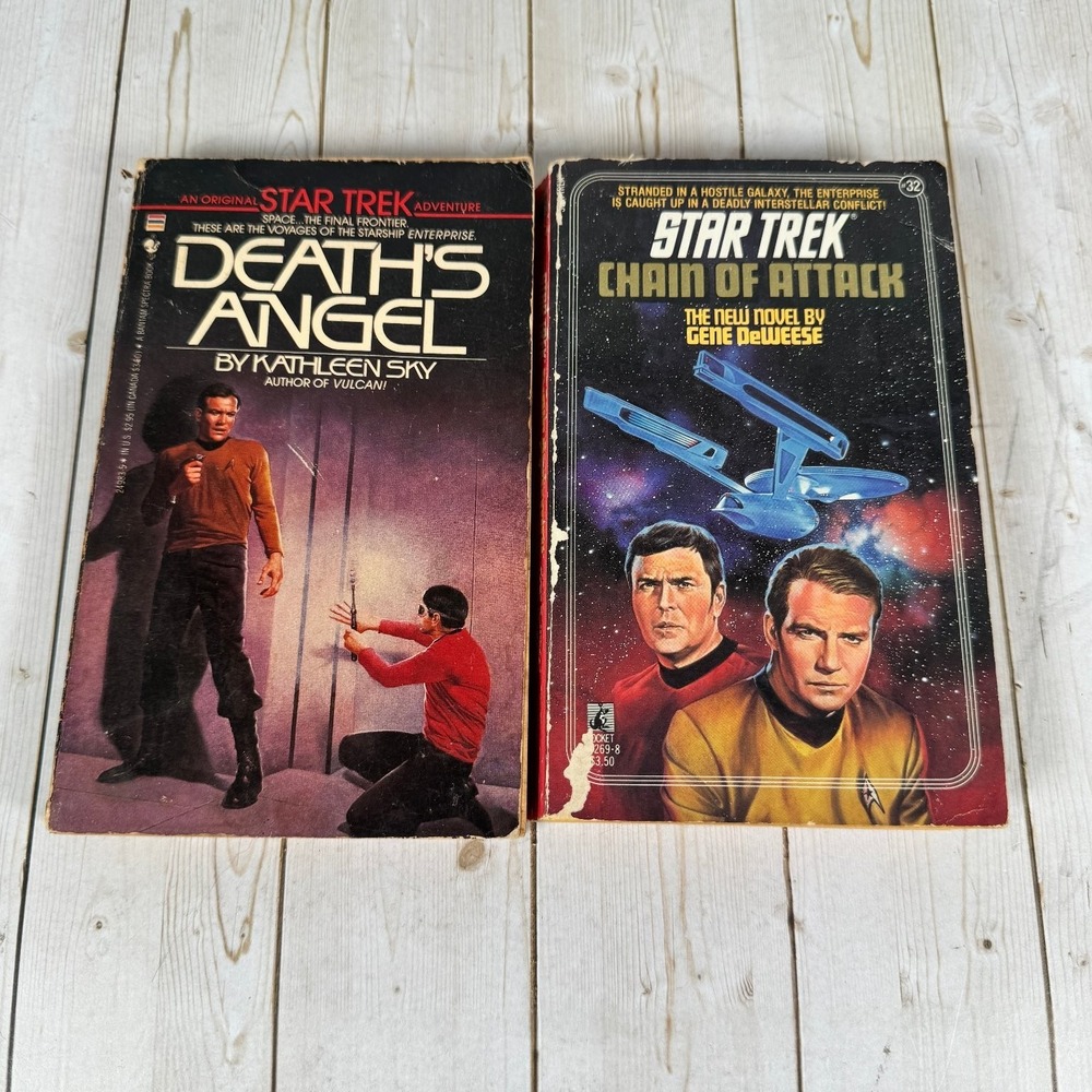 Star‎ Trek Book Lot Death's Angel Kathleen Sky 1981 & Chain of Attack Gene